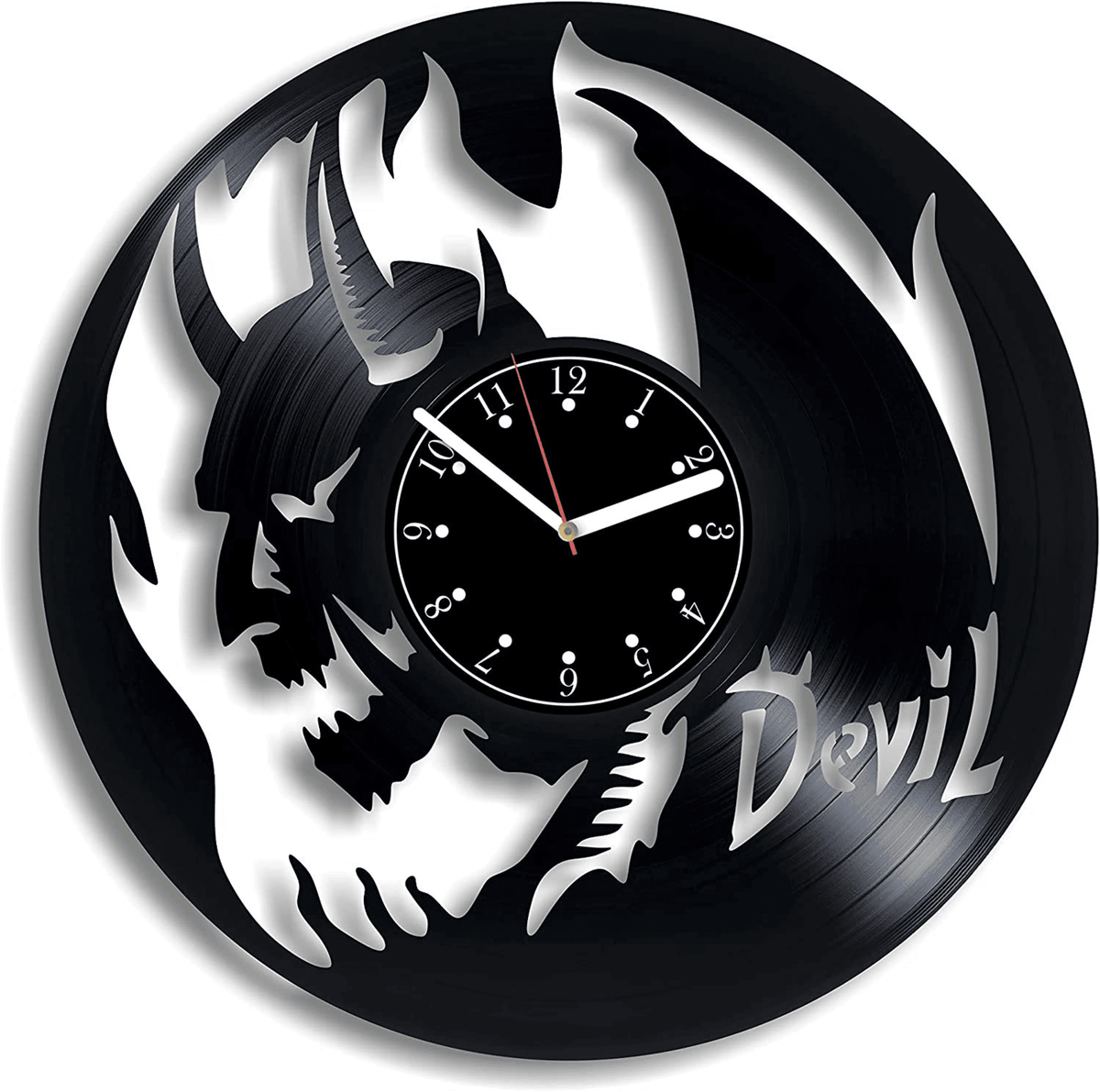 Devil Vinyl Record Wall Clock Modern Wall Decor Unusual Decor For Apartment Birthday Gift Ideas Devil Art