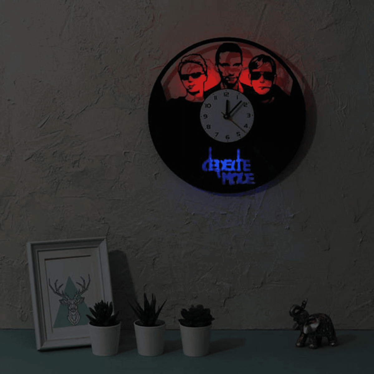 Depeche Mode Vinyl Record Clock With Bright Led Lights Room Decoration Gift For Fan Unique Design Clock Birthday Gift Record Clock