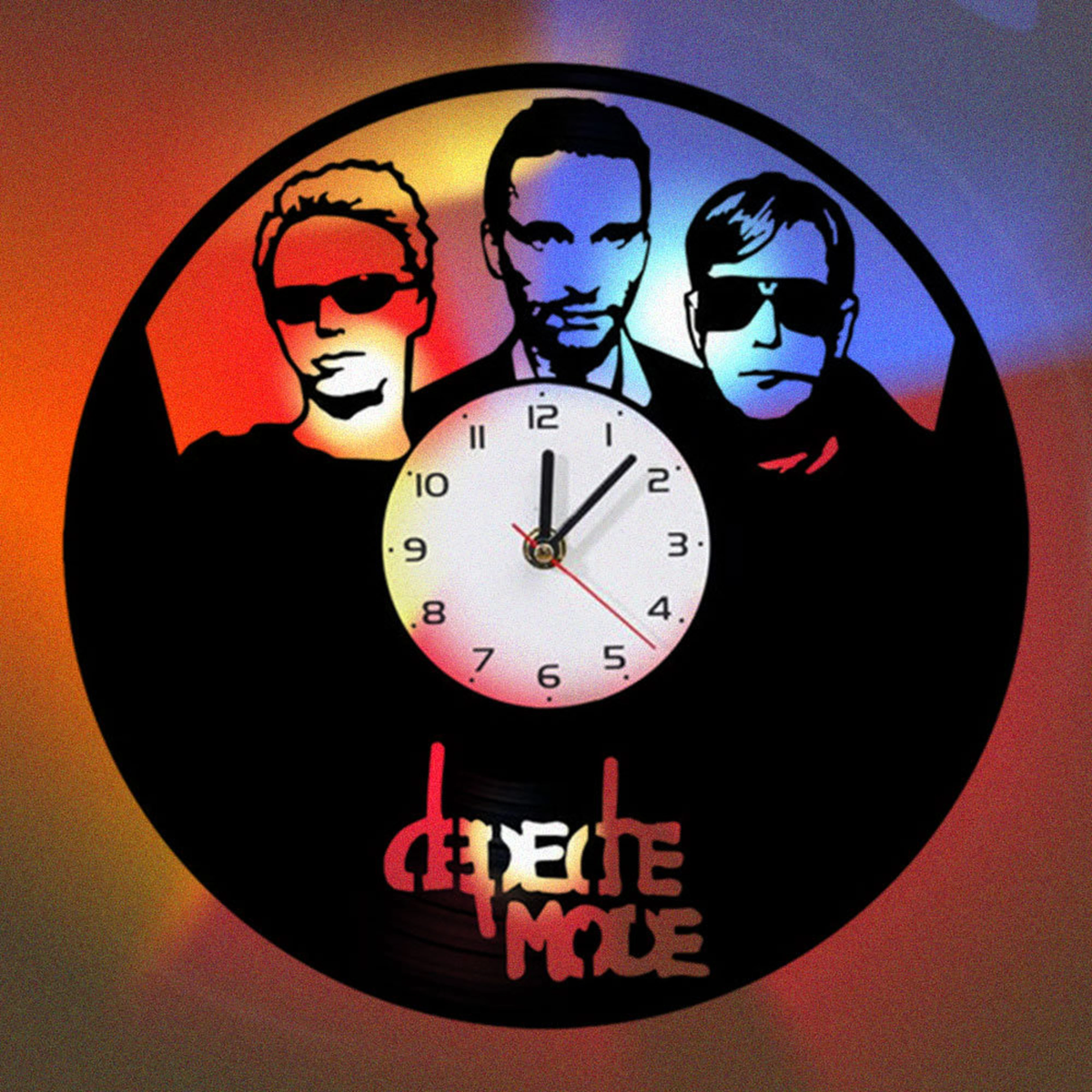 Depeche Mode Vinyl Record Clock With Bright Led Lights Room Decoration Gift For Fan Unique Design Clock Birthday Gift Record Clock