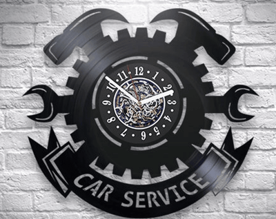 Car Service Vinyl Record Silent Clock Wall Decor For Garage Laser Cut Art Car Service Decor Gift For Craft Lover Anniversary Gift For Fiance