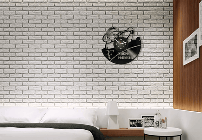 Roger Federer Art Vinyl Record Black Wall Clock Tennis Wall Art Sports Decor For Man Bedroom Tennis Coach Gift Housewarming Gift For Brother