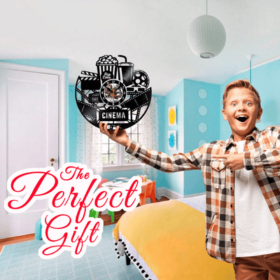 Cinema Vinyl Record Wall Clock Gifts For Him Her Kids Decor For Home Bedroom Bathroom Kitchen Art Surprise Ideas For Friends