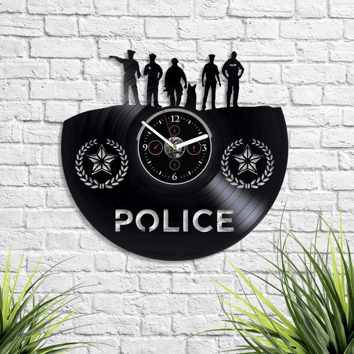 Police Vinyl Record Clock Unique Wall Decor For House New Home Gift Ideas Wall Decor For Office Retirement Gifts Home Office Decor