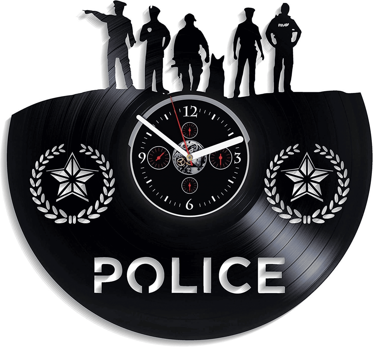 Police Vinyl Record Clock Unique Wall Decor For House New Home Gift Ideas Wall Decor For Office Retirement Gifts Home Office Decor