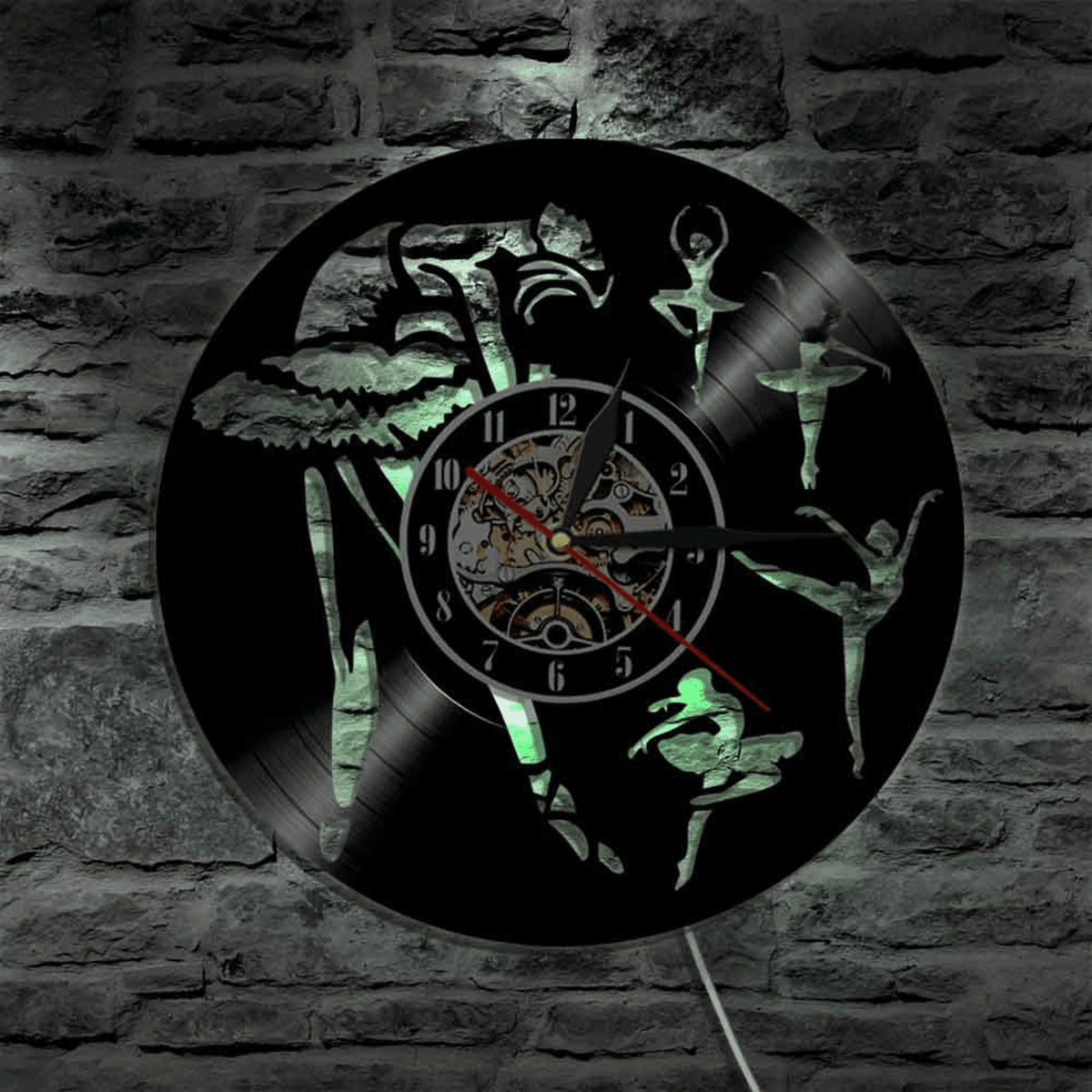 Ballet Dancer Vinyl Record Clock Creative Clock With Bright Led Lights Room Decoration Unique Design Clock Birthday Gift