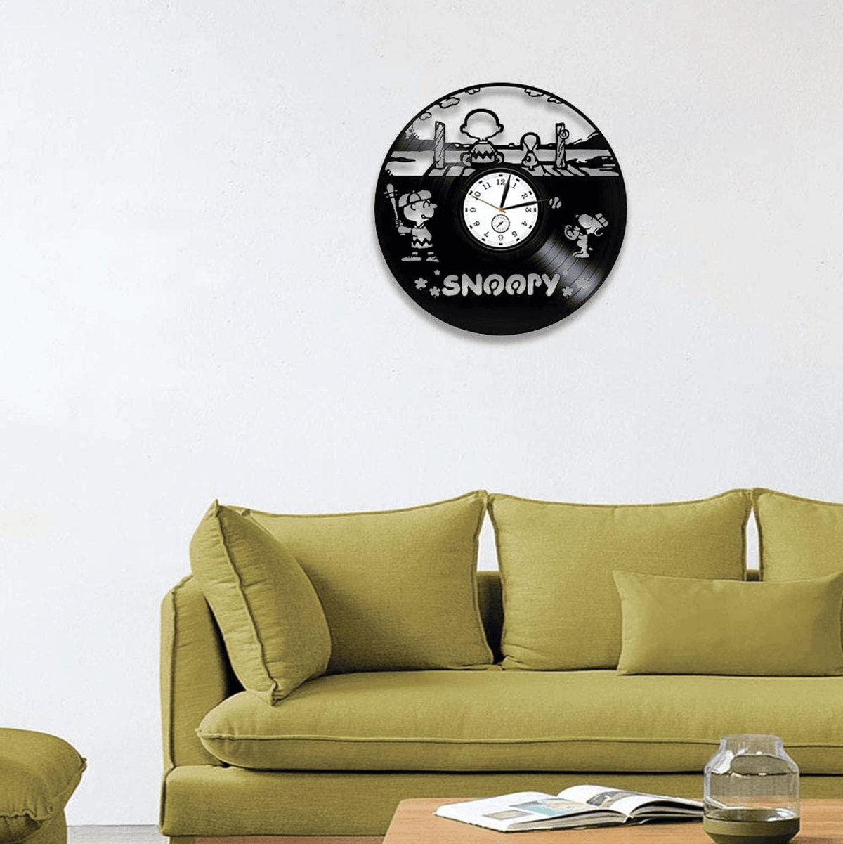 Cartoon Characters Vinyl Record Wall Clock Cute Room Decor Cartoon Wall Art Xmas Gift For Son Wall Art For Boys