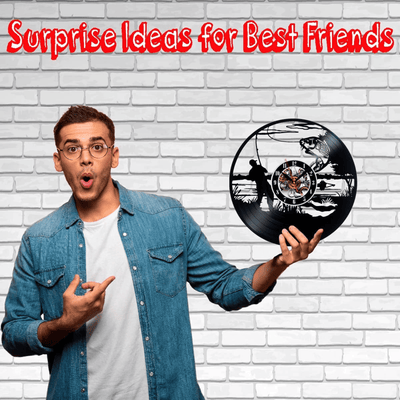 Fisherman Vinyl Record Wall Clock Gifts For Him Her Kids Decor For Home Bedroom Bathroom Kitchen Art Surprise Ideas Friends
