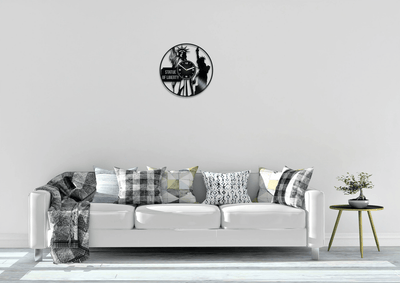 New York The Statue Of Liberty Vinyl Record Wall Clock Unique Wall Decor For Living Room Birthday Gift For Dad Modern Art