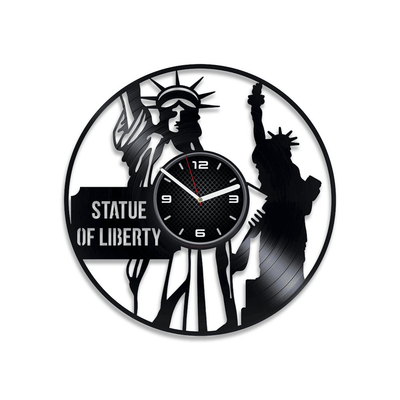 New York The Statue Of Liberty Vinyl Record Wall Clock Unique Wall Decor For Living Room Birthday Gift For Dad Modern Art