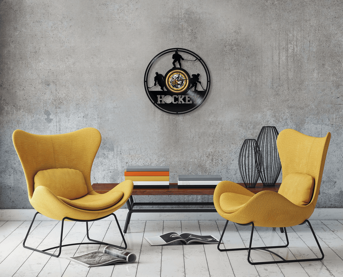 Hockey Team Vinyl Record Wall Art Unique Silent Wall Clock Office D���������cor For Sport Lover Wedding Gift Idea For Men