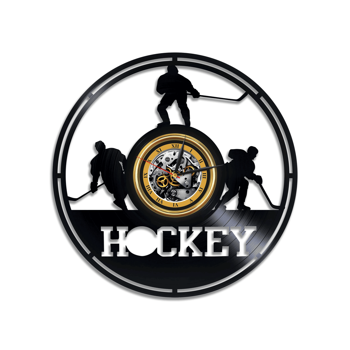 Hockey Team Vinyl Record Wall Art Unique Silent Wall Clock Office D���������cor For Sport Lover Wedding Gift Idea For Men