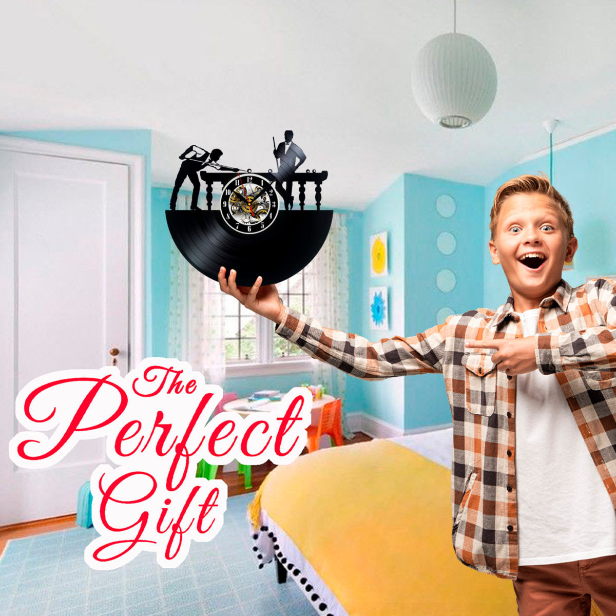 Billiards Vinyl Record Wall Clock Gifts For Him Her Kids Decor For Home Bedroom Bathroom Kitchen Art Surprise Ideas For Friends