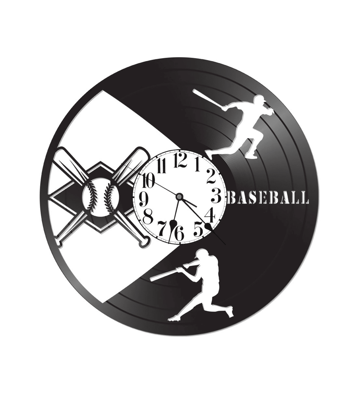 Baseball Wall Clock - Vinyl Record Wall Clock - Records For Wall - Baseball Decor