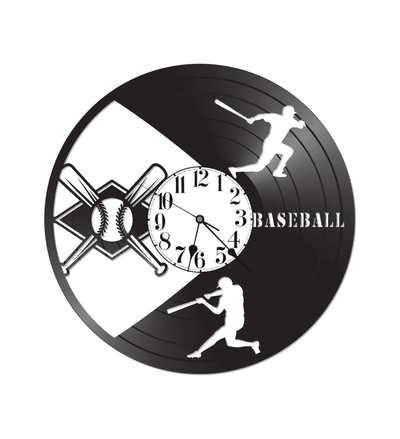 Baseball Wall Clock - Vinyl Record Wall Clock - Records For Wall - Baseball Decor