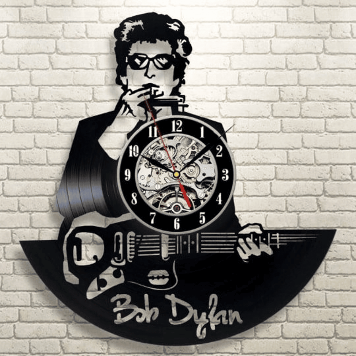 Bob Dylan Vinyl Record Clock, Original Home Decor For Music Lover, Modern Wall Art, Birthday Gift Idea For Dad