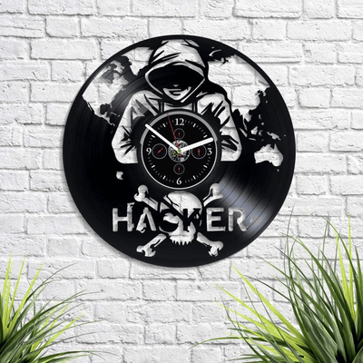 Hacker Vinyl Record Clock Programming Gift Creative Decor For Office New Home Gifts For Friend Hacker Decor Gift For Programmer
