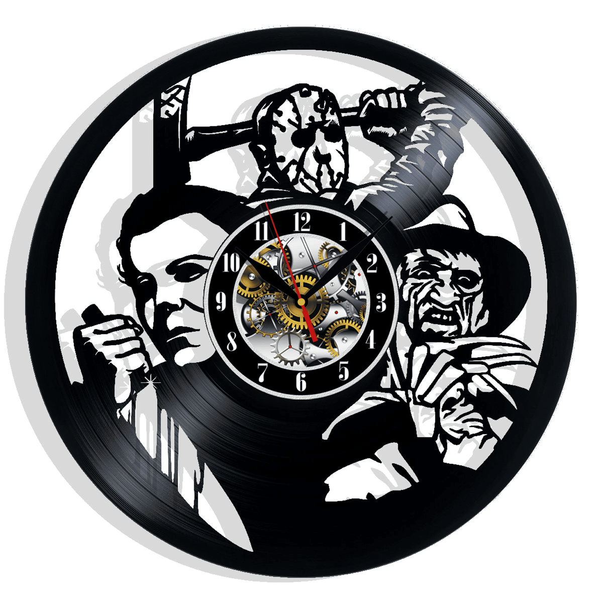 Halloween Horror Movie Vinyl Record Wall Clock Gifts For Him Her Kids Decor For Home Bedroom Kitchen Art Surprise Ideas For Best Friends