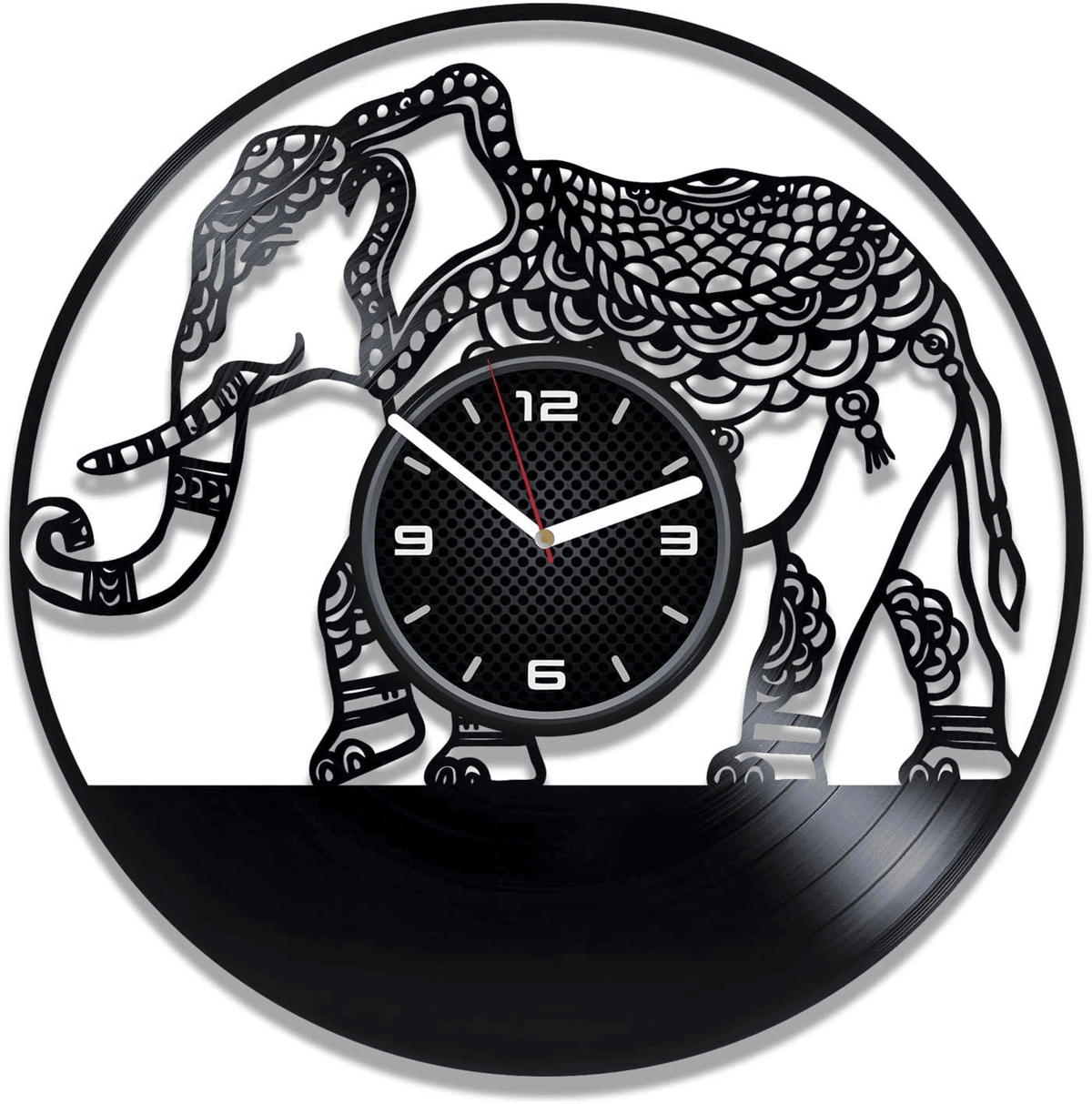 Elephant Vinyl Record Ornaments Clock Animal Wall Art Nursery Decor For Boy Mothers Day Gifts Anniversary Gift For Her
