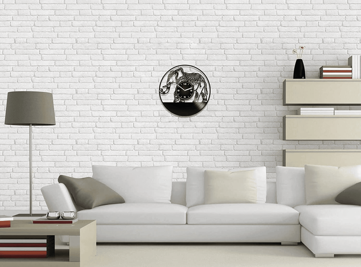 Elephant Vinyl Record Ornaments Clock Animal Wall Art Nursery Decor For Boy Mothers Day Gifts Anniversary Gift For Her