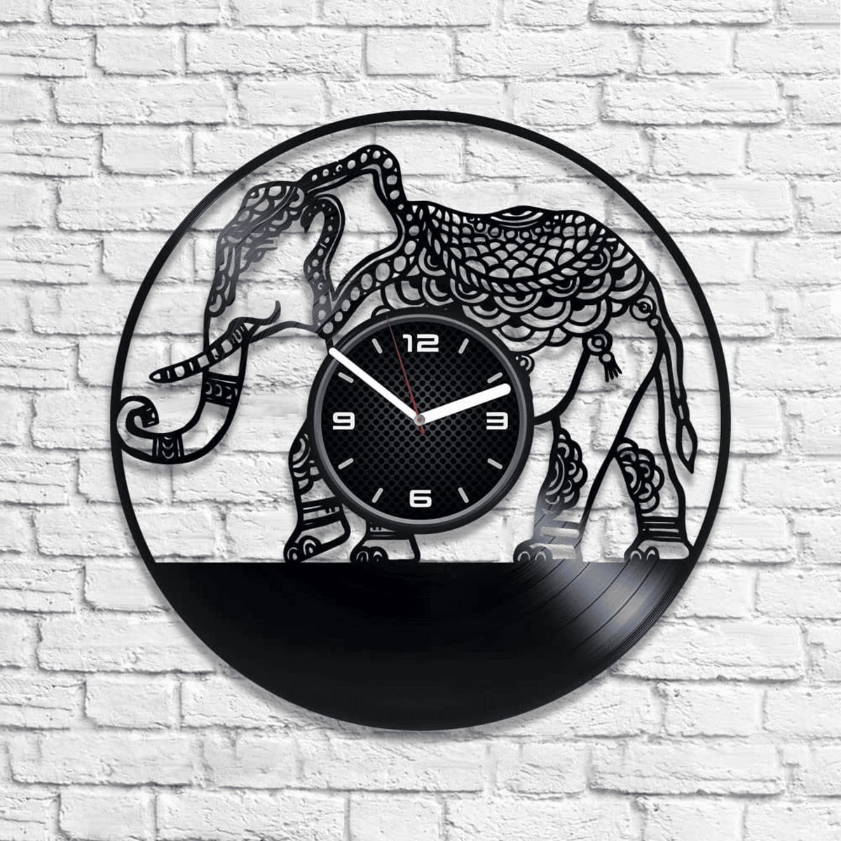Elephant Vinyl Record Ornaments Clock Animal Wall Art Nursery Decor For Boy Mothers Day Gifts Anniversary Gift For Her