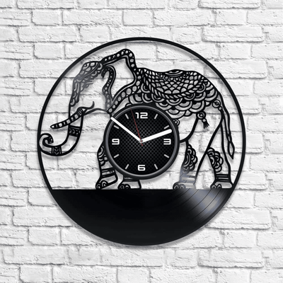 Elephant Vinyl Record Ornaments Clock Animal Wall Art Nursery Decor For Boy Mothers Day Gifts Anniversary Gift For Her