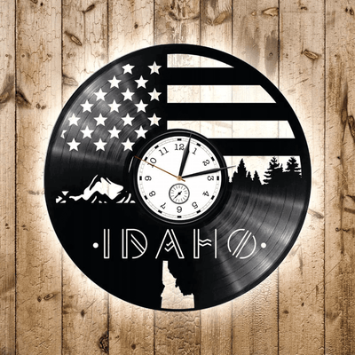 Idaho Vinyl Record Wall Clock Usa States Unusual Home Decor And Gifts Anniversary Gifts For Parents