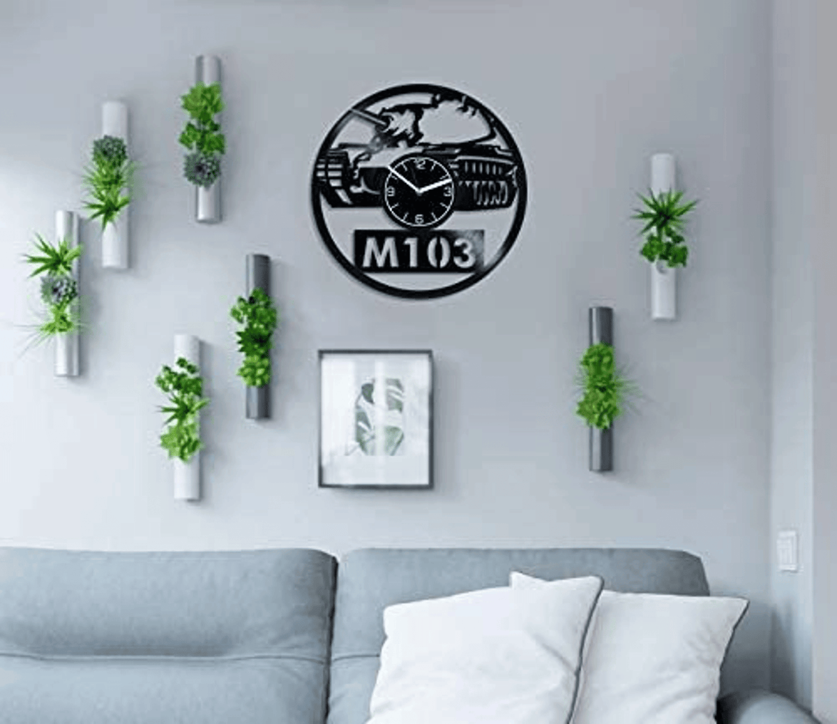 Heavy Tank M103 Vinyl Record Clock Military Wall Decor Unique Decor For Mens Bedroom Retirement Gifts For Men