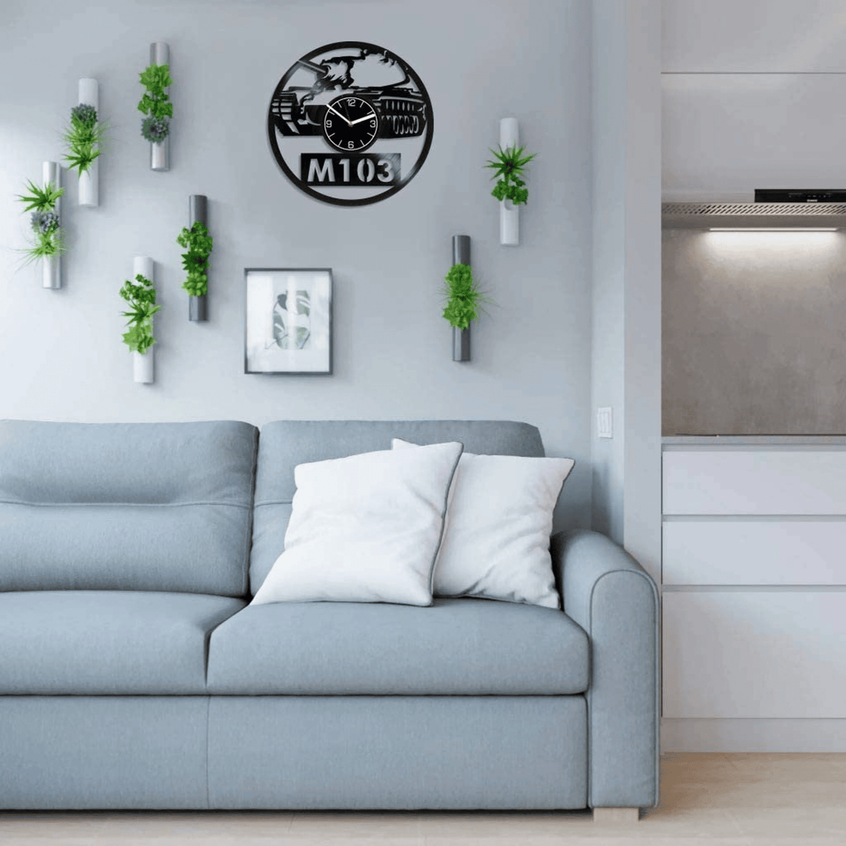Heavy Tank M103 Vinyl Record Clock Military Wall Decor Unique Decor For Mens Bedroom Retirement Gifts For Men