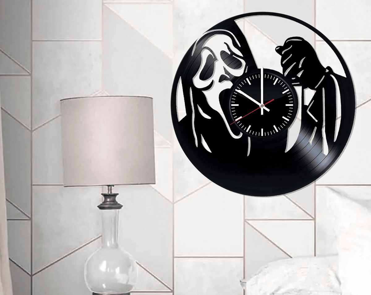 Scream Vinyl Record, Wall Clock , Movie Art Fans, Birthday Gift Idea For Horror Lovers, Gift For Girl Or Boyfriend, Halloween Wall D���������cor