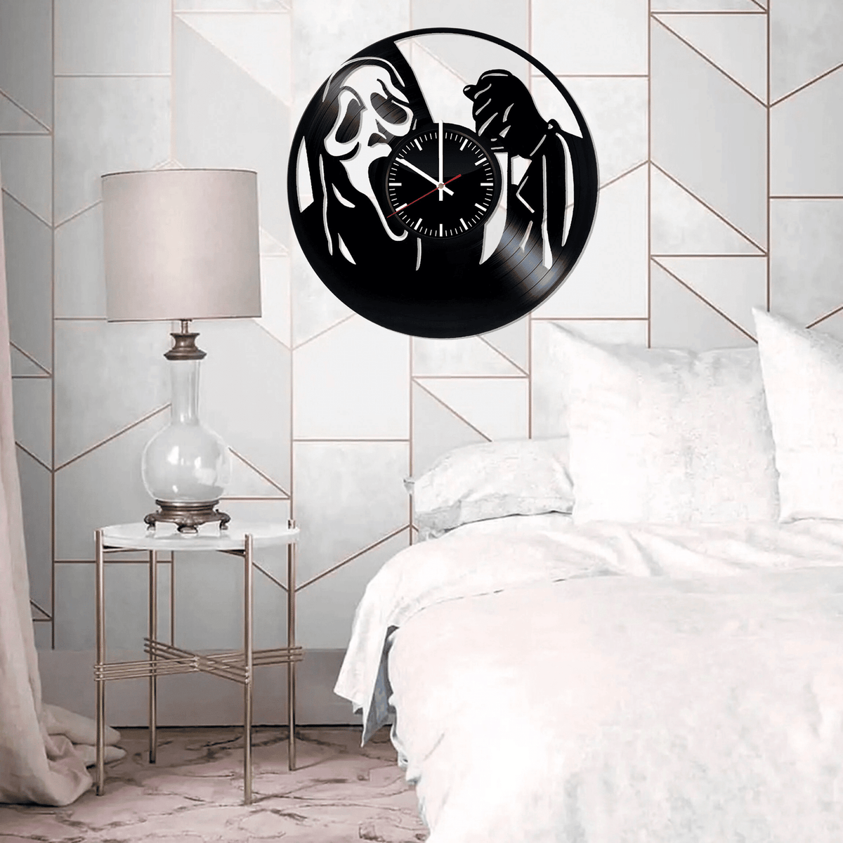Scream Vinyl Record, Wall Clock , Movie Art Fans, Birthday Gift Idea For Horror Lovers, Gift For Girl Or Boyfriend, Halloween Wall D���������cor