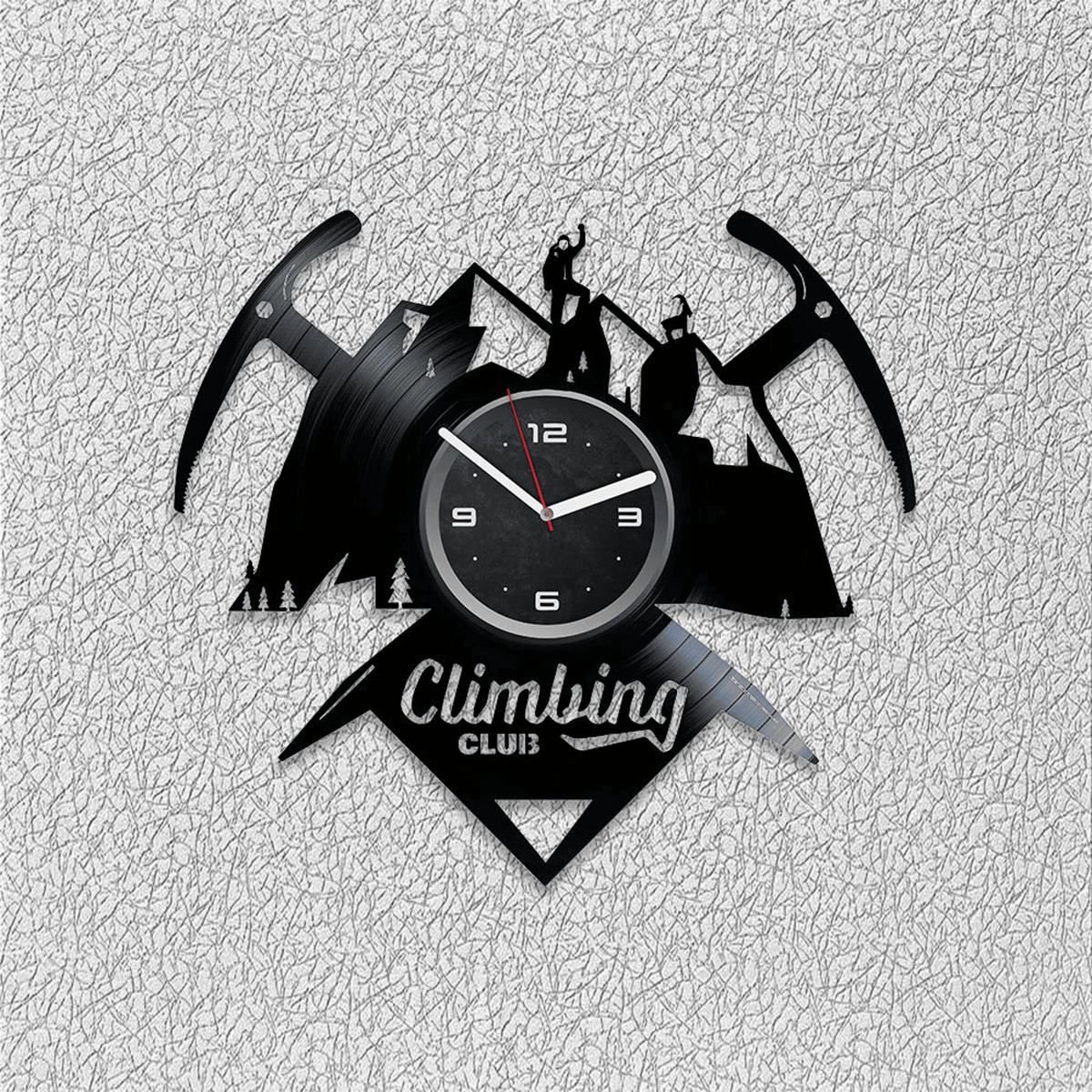 Climbing Vinyl Record Laser Cut Clock Wall Decor For Living Room Travel Artwork Climber Decor Ideas Wedding Gift For Couple