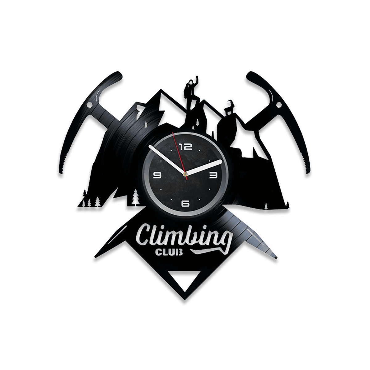 Climbing Vinyl Record Laser Cut Clock Wall Decor For Living Room Travel Artwork Climber Decor Ideas Wedding Gift For Couple