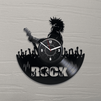 Punk Rock Vinyl Record Laser Cut Wall Clock Punk Rock Wall Art Teenager Room Decor I Love Rock And Roll First Home Gift For Boyfriend