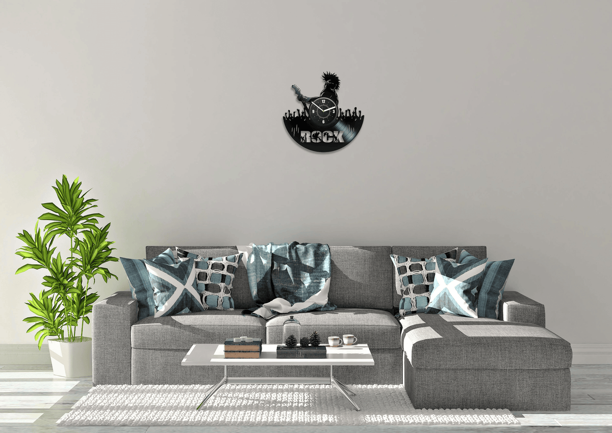 Punk Rock Vinyl Record Laser Cut Wall Clock Punk Rock Wall Art Teenager Room Decor I Love Rock And Roll First Home Gift For Boyfriend
