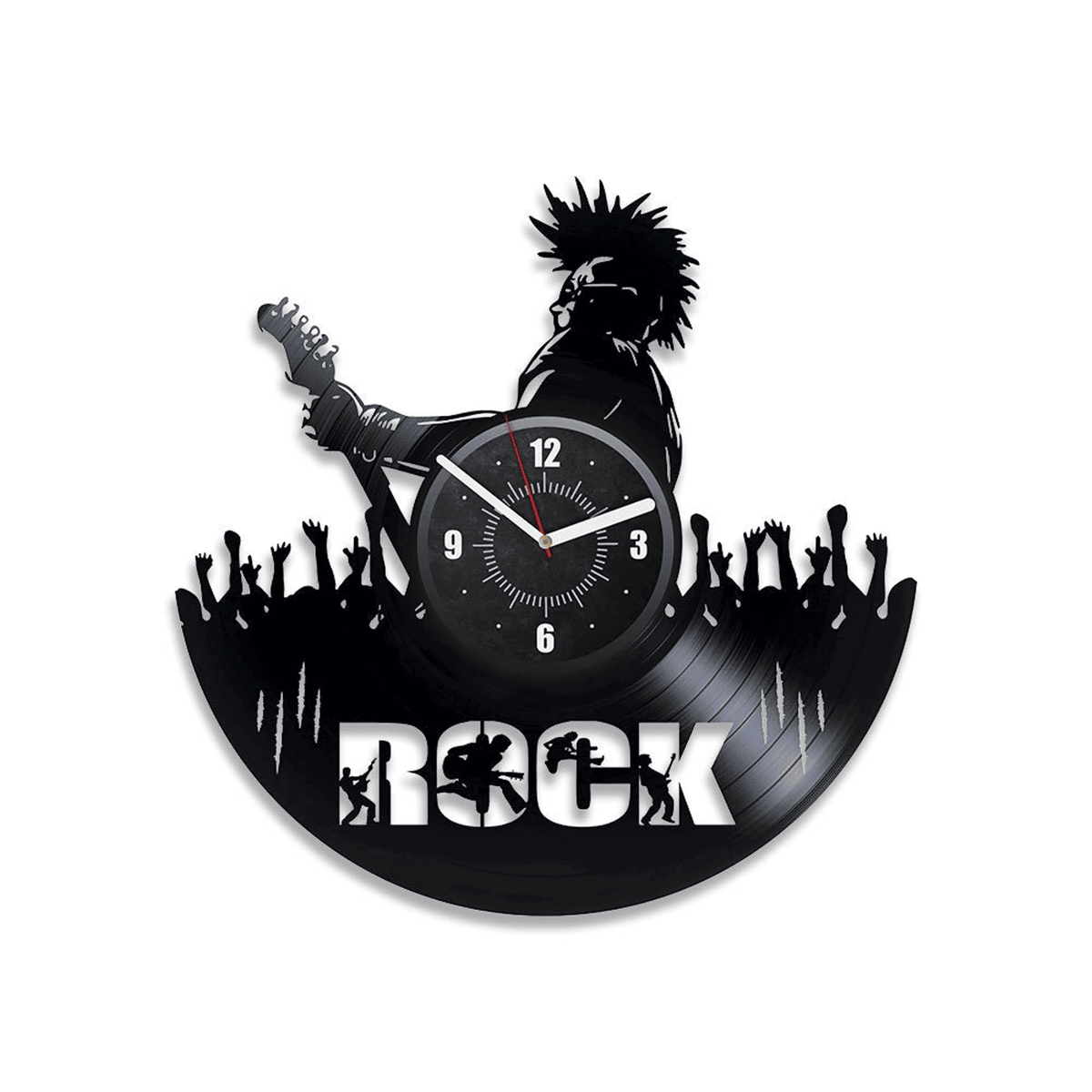 Punk Rock Vinyl Record Laser Cut Wall Clock Punk Rock Wall Art Teenager Room Decor I Love Rock And Roll First Home Gift For Boyfriend