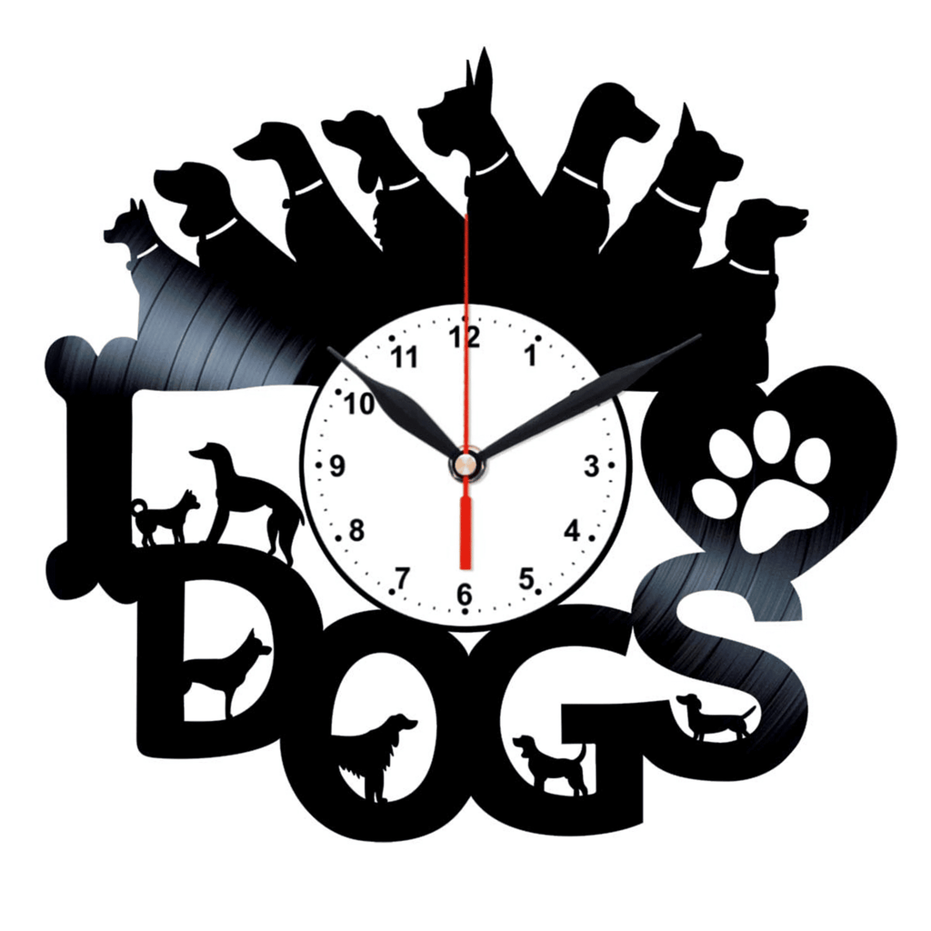 Dogs Grooming Vinyl Record Wall Clock - Dog Salon Wall Decor - Pets Grooming Gift Ideas