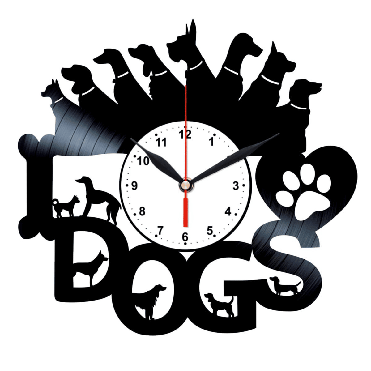 Dogs Grooming Vinyl Record Wall Clock - Dog Salon Wall Decor - Pets Grooming Gift Ideas