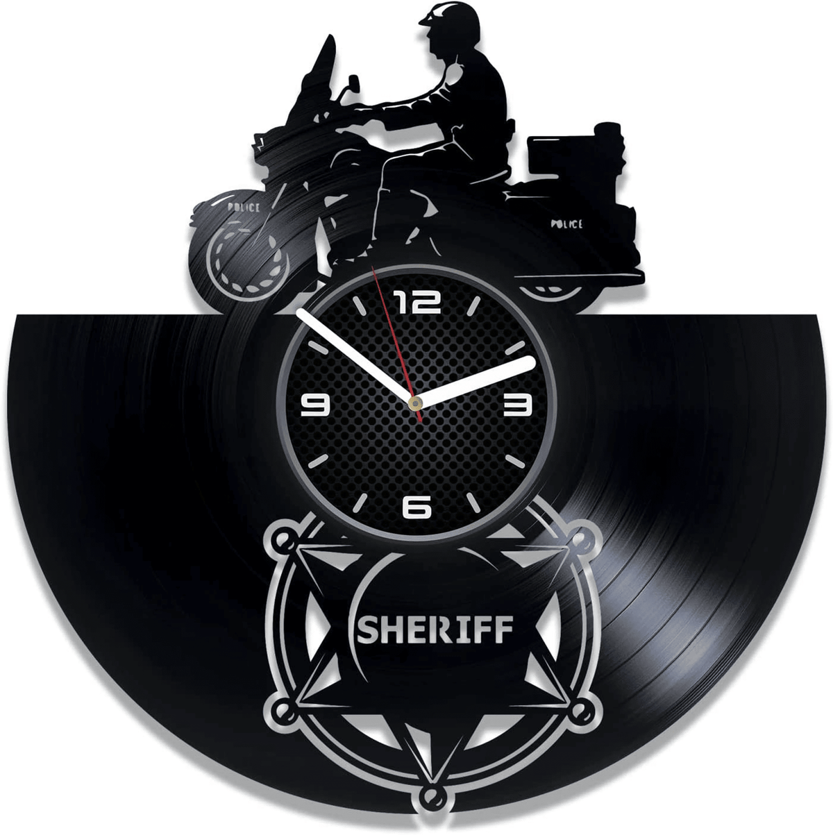 Sheriff Vinyl Record Wall Clock Officer Gifts Police Decor New Job Gift Original Decor For Home Retirement Gifts Idea