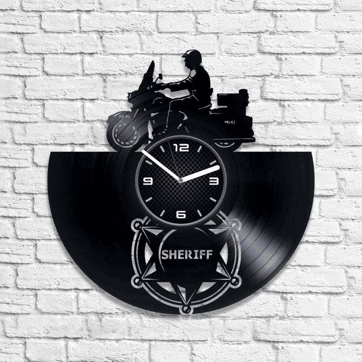 Sheriff Vinyl Record Wall Clock Officer Gifts Police Decor New Job Gift Original Decor For Home Retirement Gifts Idea