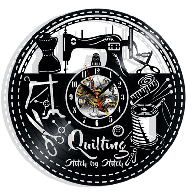 Quilting Stitch By Stitch Vinyl Record Wall Clock Gifts For Him Her Kids Decor For Home Bedroom Bathroom Surprise Ideas For Best Friends