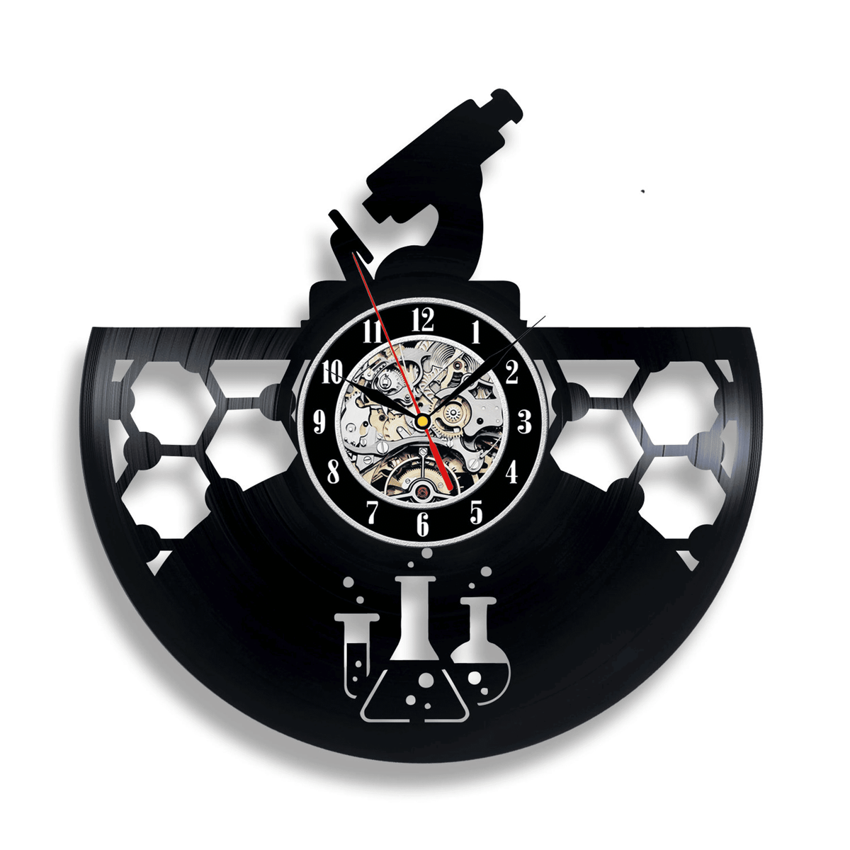 Chemistry Vinyl Record Clock Unique Laboratory Wall Art Original Handmade Decor Science Gift For Teacher