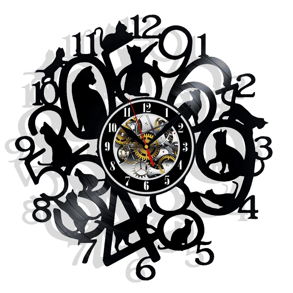 I Love Cats Kitten Vinyl Record Wall Clock Gifts For Him Her Kids Decor For Home Bedroom Bathroom Kitchen Art Surprise Ideas For Friends