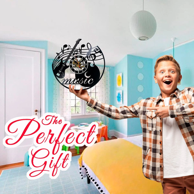 Music Vinyl Record Wall Clock Gifts For Him Her Kids Decor For Home Bedroom Bathroom Kitchen Art Surprise Ideas Friends