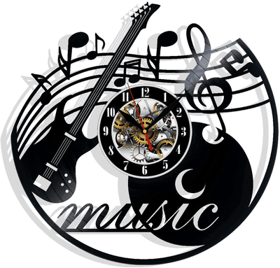 Music Vinyl Record Wall Clock Gifts For Him Her Kids Decor For Home Bedroom Bathroom Kitchen Art Surprise Ideas Friends