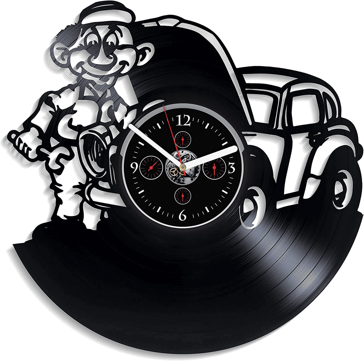 Mechanic Vinyl Record Clock Vintage Wall Art Decor For Garage Original Christmas Gift For Him