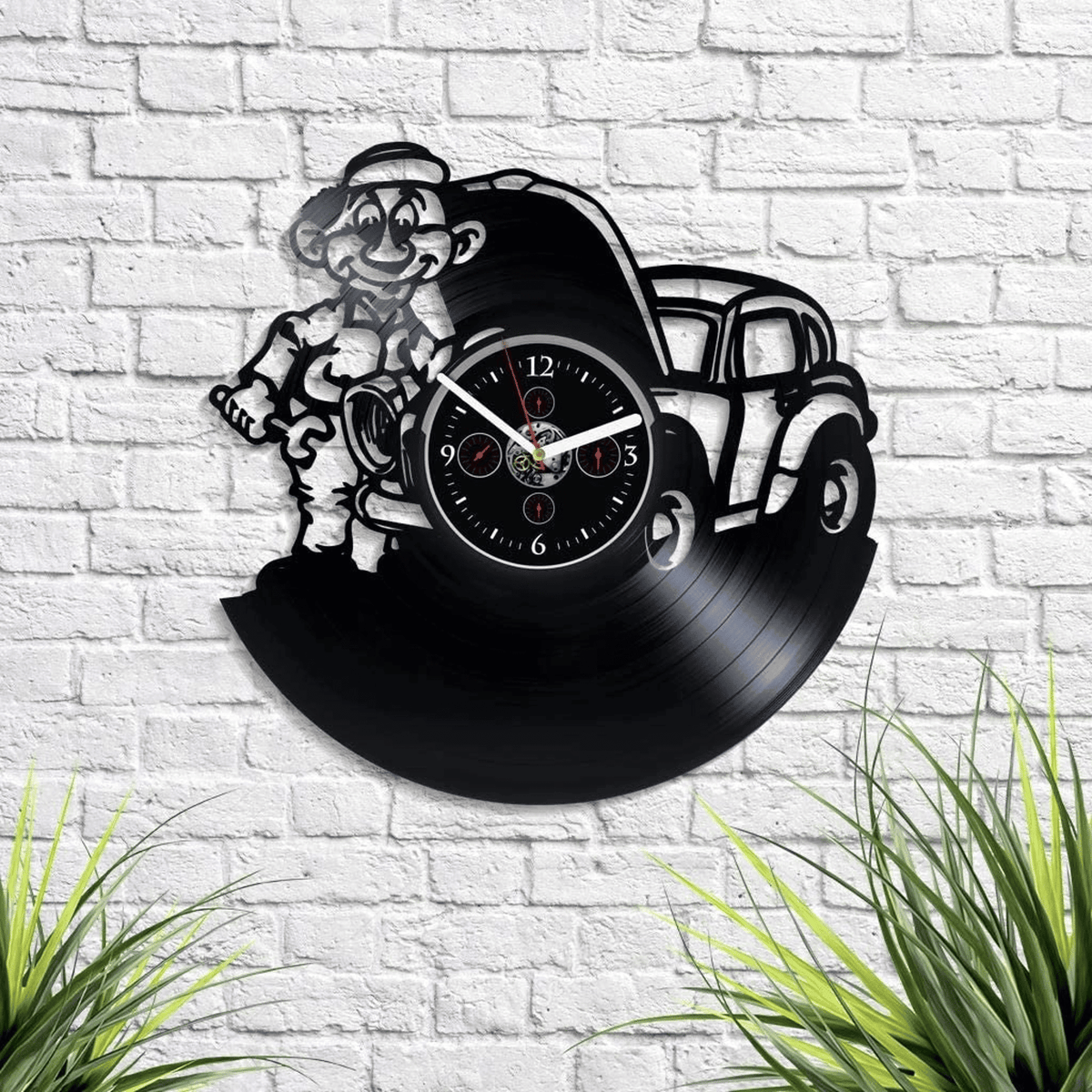 Mechanic Vinyl Record Clock Vintage Wall Art Decor For Garage Original Christmas Gift For Him
