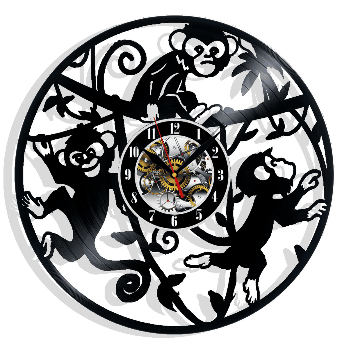 Monkey Vinyl Record Wall Clock Gifts For Him Her Kids Decor For Home Bedroom Bathroom Kitchen Art Surprise Ideas For Best Friends