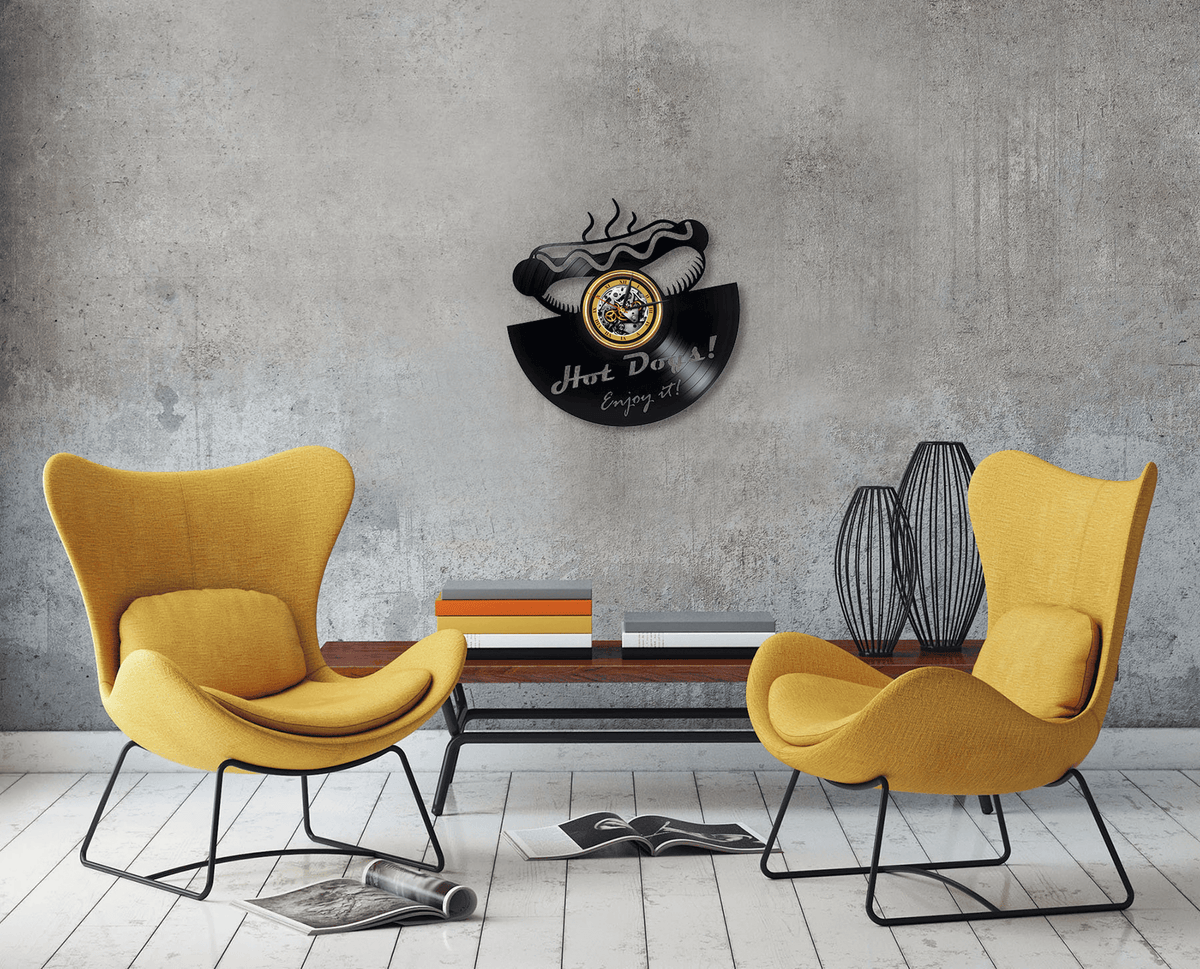 Hot Dog Lover Vinyl Record Original Clock Kitchen Wall Art Modern Kids Room Decor Xmas Gift Idea For Boy