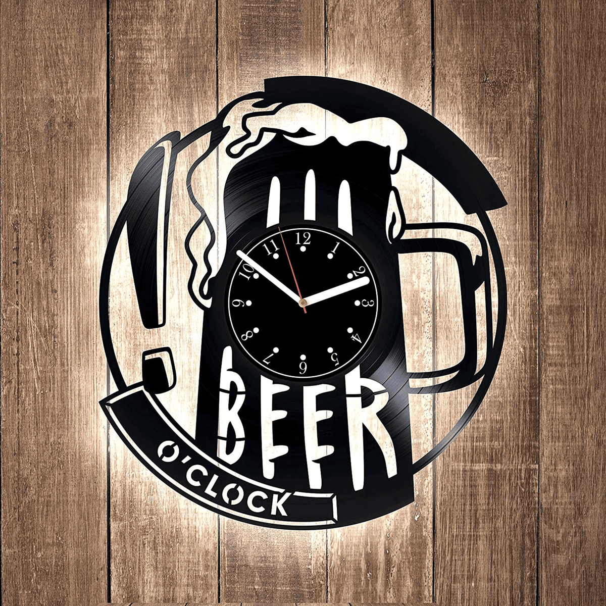 Beer Mug Vinyl Record Creative Clock Beer Wall Art Unusual Decor For Mens Room Beer Lover Gift Anniversary Gifts For Boyfriend