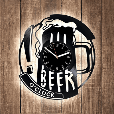 Beer Mug Vinyl Record Creative Clock Beer Wall Art Unusual Decor For Mens Room Beer Lover Gift Anniversary Gifts For Boyfriend